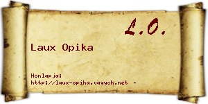 Laux Opika névjegykártya